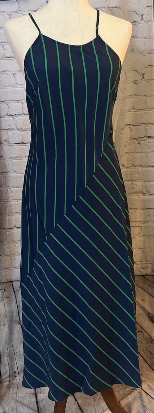 Rowing Blazers Slip Diagonal Stripe Midi Dress -Women's Small New
